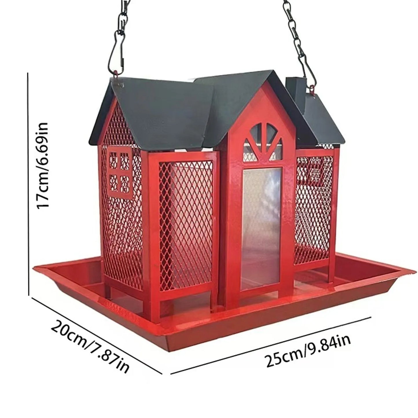 Bird Feeders For Outdoors Metal Bird Garden Feeders Rain/Wind-Proof Cottage Bird Feeder Large-Capacity Bird Food Feeder