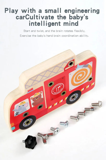 Montessori Screw Driver Board Educational Sensory Toy Preschool Wooden Toy Wooden Educational Toy for Toddler Skill Learning Toy