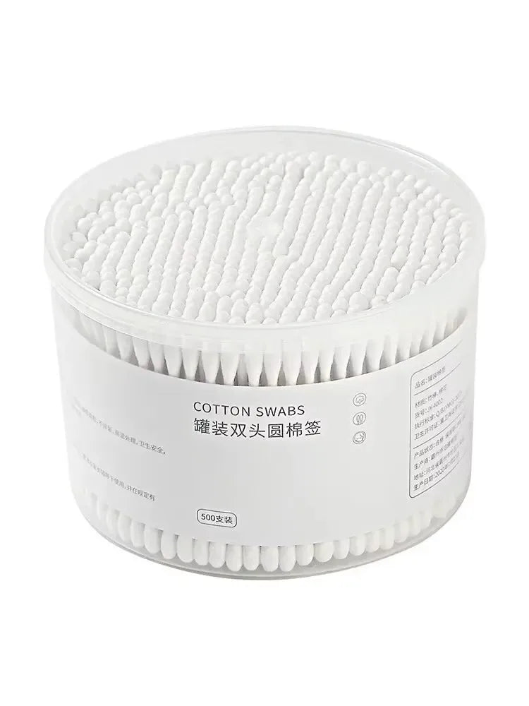 100/500Pcs Cotton Swab Wooden Cotton Sticks Double-Tipped Cotton Bud Chlorine-Free Hypoallergenic Cotton Swab Makeup Tools