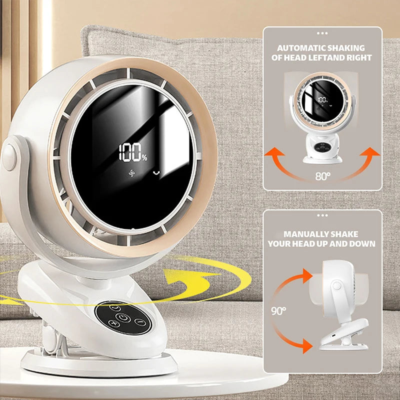 Car Fan Camping Fan 5-Speeds Electric Air Circulator Ceiling Fan Ultra-quiet Clip-on Fan Household Outdoor Cooling Ventilador