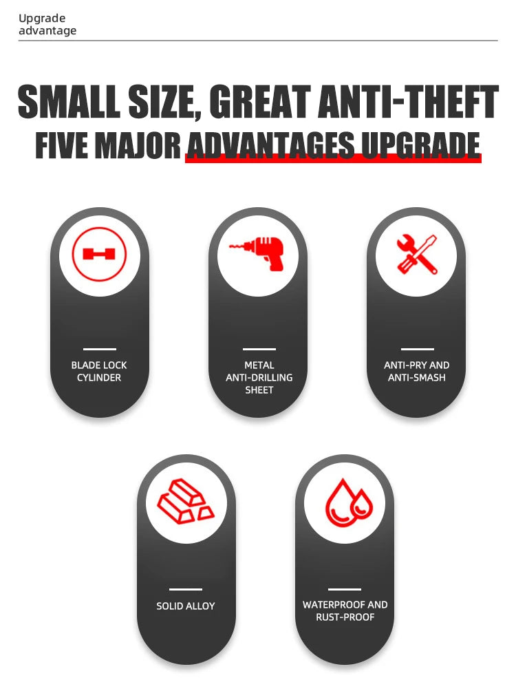 Motorcycle Bike Lock Security Anti Theft Bicycle Motorbike Motor Disc Brake Lock Theft Protection for Scooter Safety Motor Lock