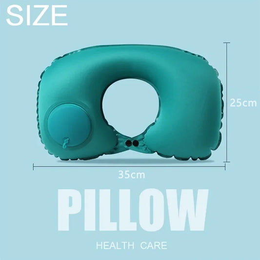 Inflatable Pillow Travel Portable Neck Protection Pillow Press Inflatable U-shaped Pillow Travel Storage Neck Pillow 2025 New
