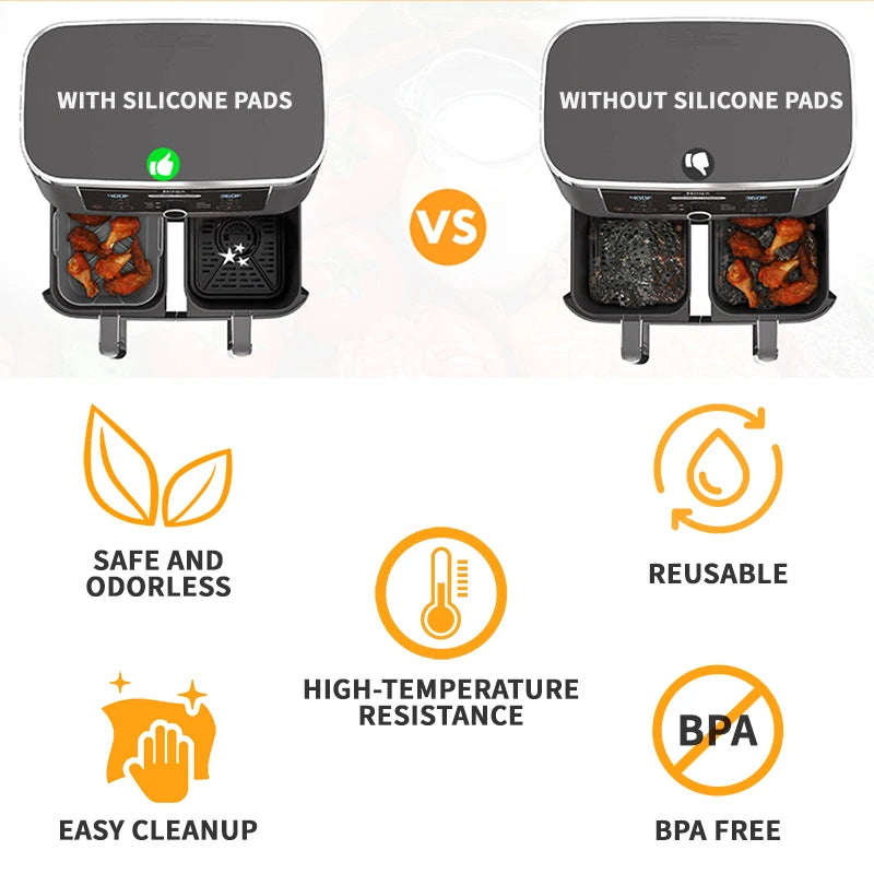 Silicone Air Fryer Liners for Ninja AF500UK 10.4L Air Fryer Silicone Liner for Ninja Air Fryer Accessories