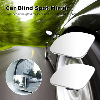 2pcs Car Mirror HD Convex Mirror Blind Spot Wide-angle 360 Degree Adjustable Clear Rearview Auxiliary Safety Driving Mirrors