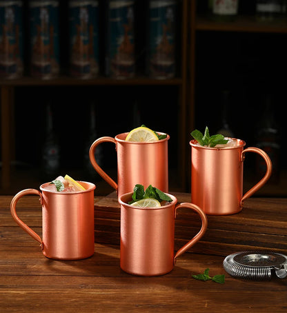 400ml 16.0oz 100% Copper Moscow Mule Mug Durable Coppery Beer Mugs Coffee Mug Milk Cup Pure Copper Cup Drinkware
