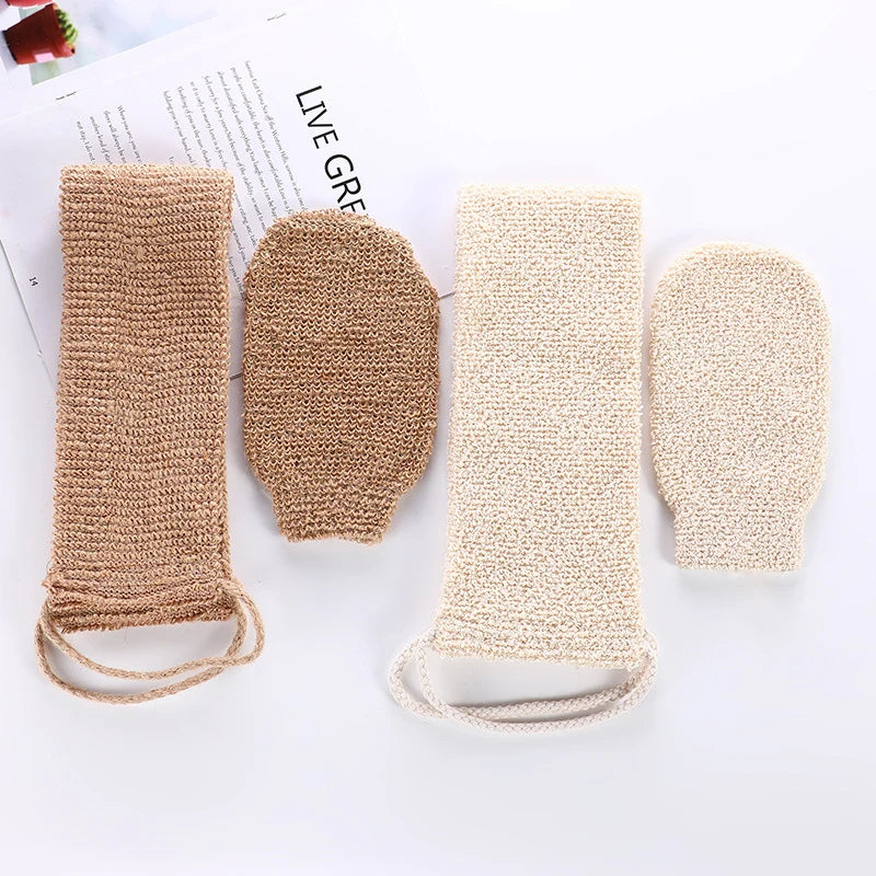 Ramie Sisal Clean Mud Bath Set Bath Stretch Jute Gloves Bath Set