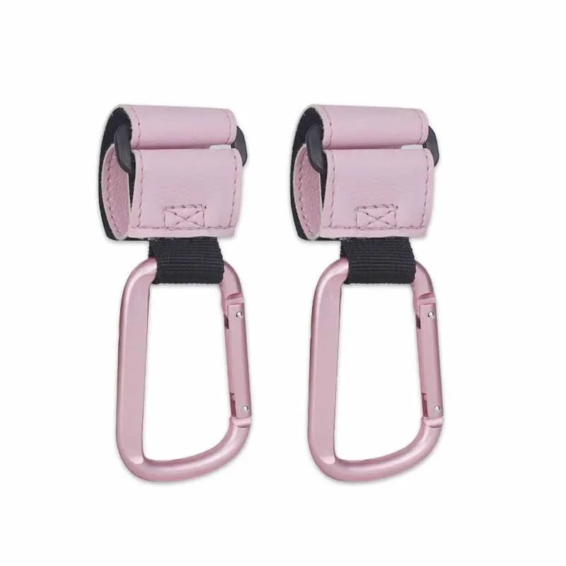 1/2pcs Baby Stroller Hooks Portable Infant Carriage Hook Multifunctional Leather Aluminum Alloy Hook Stroller Accessories