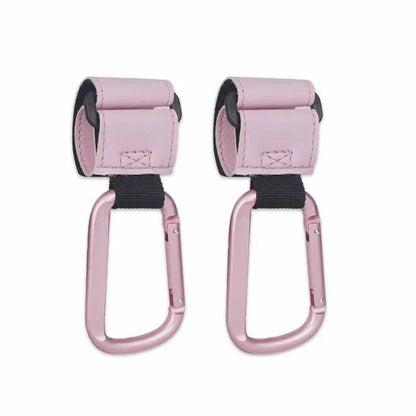 1/2pcs Baby Stroller Hooks Portable Infant Carriage Hook Multifunctional Leather Aluminum Alloy Hook Stroller Accessories