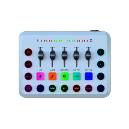 F11 Live Sound Card Streaming 5-Channel Mixer Sound Card Audio Mixer Professional Studio for Game Voice Podcast Live Streaming