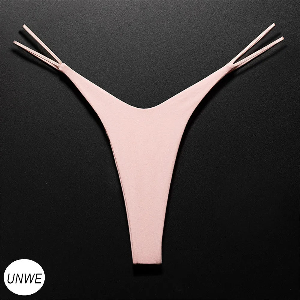 High Cut Thong Cotton Sexy Ladies Panties V-Waist High Elasticity G-String Breathable Underwear Female Intimates