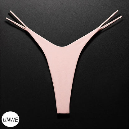 High Cut Thong Cotton Sexy Ladies Panties V-Waist High Elasticity G-String Breathable Underwear Female Intimates