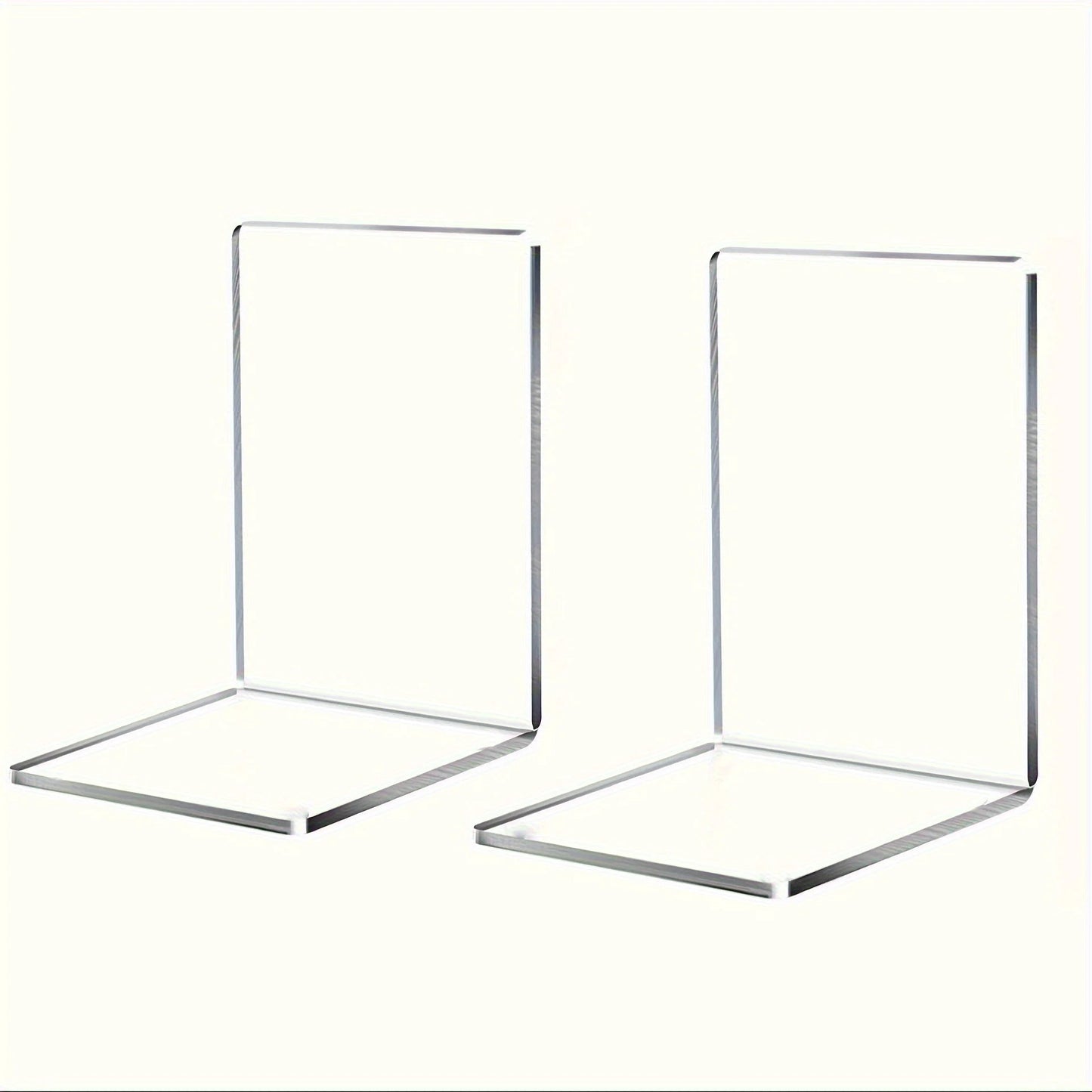 1/2pcs Clear Acrylic Bookends, Durable Transparent Bookshelf Partition Plates, for Office, School, and Home Organization