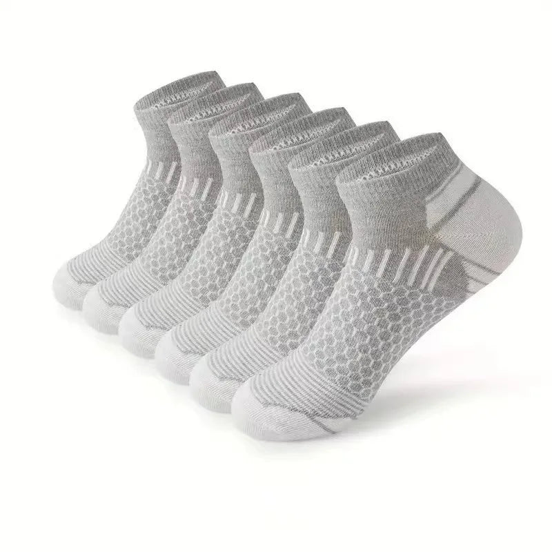 Sports socks Men's summer outdoor running fitness socks Deodorant sweat-absorbing breathable short boat socks 5 pairs