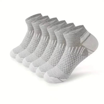Sports socks Men's summer outdoor running fitness socks Deodorant sweat-absorbing breathable short boat socks 5 pairs
