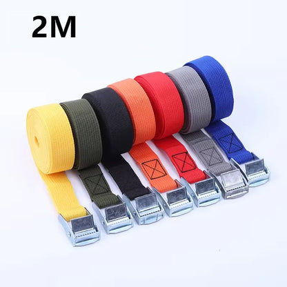 3pcs 2M Buckle Tie-Down Belt cargo straps for Car motorcycle bike With Metal Buckle Tow Rope Strong Ratchet Belt for Luggage Bag