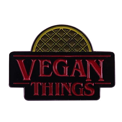 Vegan Interesting vegetarianism Enamel Pins Vegan off the meat Metal Brooch Badge Fashion Jewellery Backpack Accessory Gifts