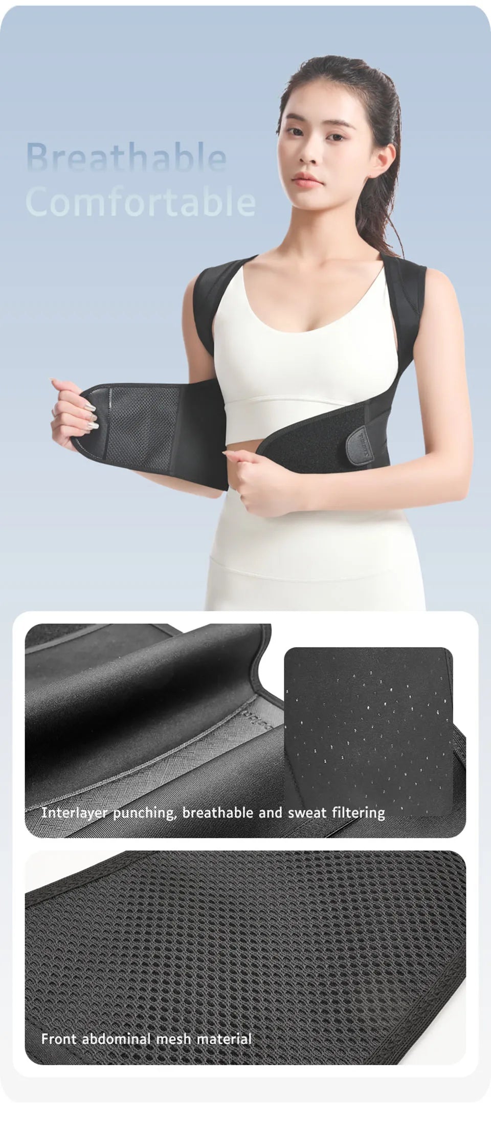 AOLIKES Back Brace Posture Corrector for Men and Women - Adjustable Posture Back Brace for Upper and Lower Back Pain Relief