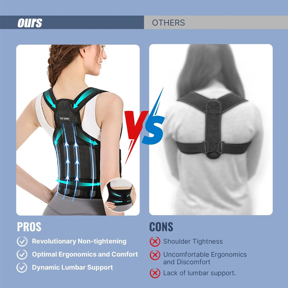 1Pcs Back Brace Posture Corrector for Women Men, Back Straightener Posture Corrector, Back Pain, Adjustable Posture Trainer