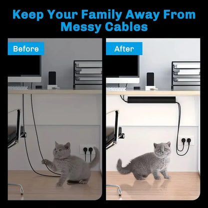 Channel Desk Cable Organizer Cable Management Accessories White Cable Protecter No Drilling Under Desk Management Tray