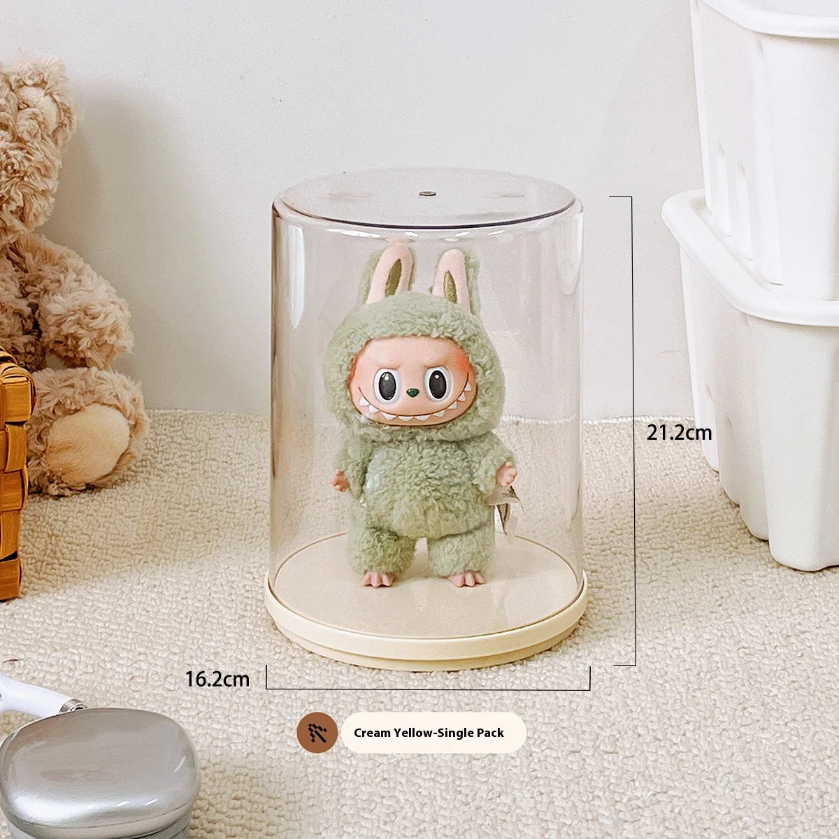 Labubu Pendant Display Box Rotating Transparent Labubu Doll Handmade Blind Box Storage Display Stand Decorative Ornament Gifts
