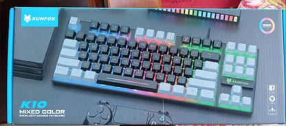 Keyboard 87 Keys 80% Layout Spanish Russian Korean Arabic Gaming Keyboard USB Wired RGB Light Float Keycap Ergonomics Design K10