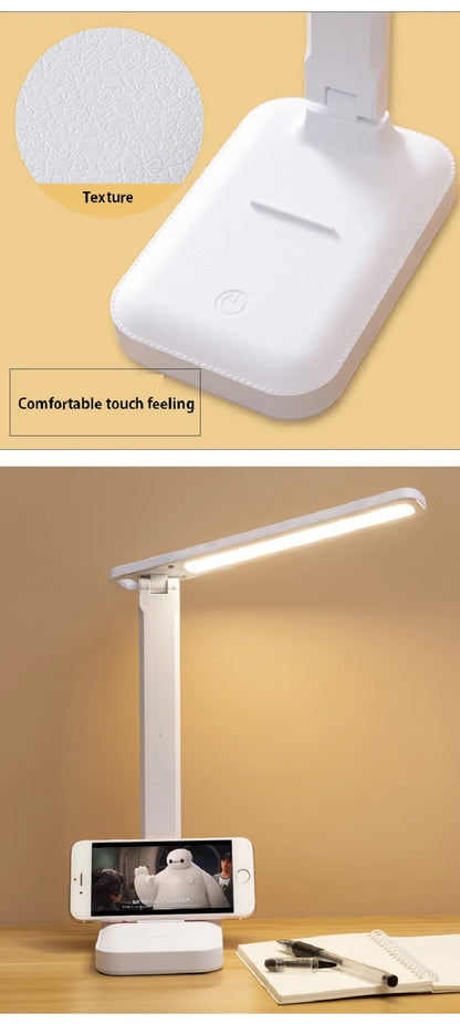 LED Table Lamp Eyes Protection Touch Dimmable LED Reading Light Student Dormitory Bedroom Reading USB Rechargable Desk Lamp