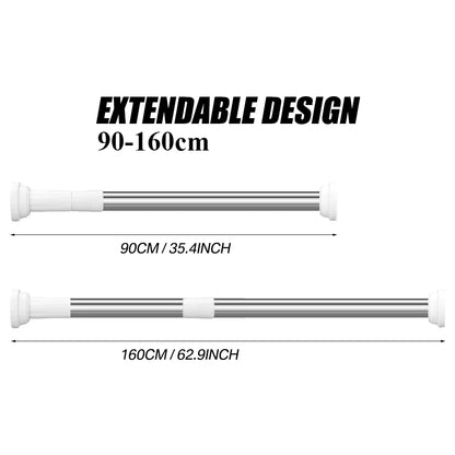 Adjustable Shower Curtain Pole Telescopic Curtain Pole Extendable Curtain Pole Shower Curtain Rod No Drill Curtain Rod