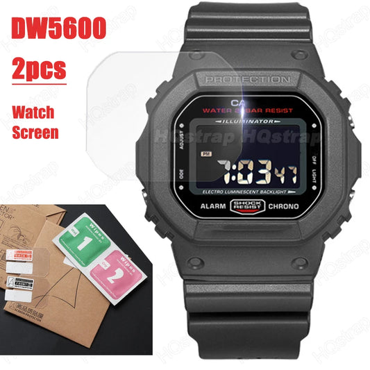 2pcs Watch Screen Protectors for Casio DW5600 Sport Watch Clear Anti-Scratch Soft Film Watches Accessories