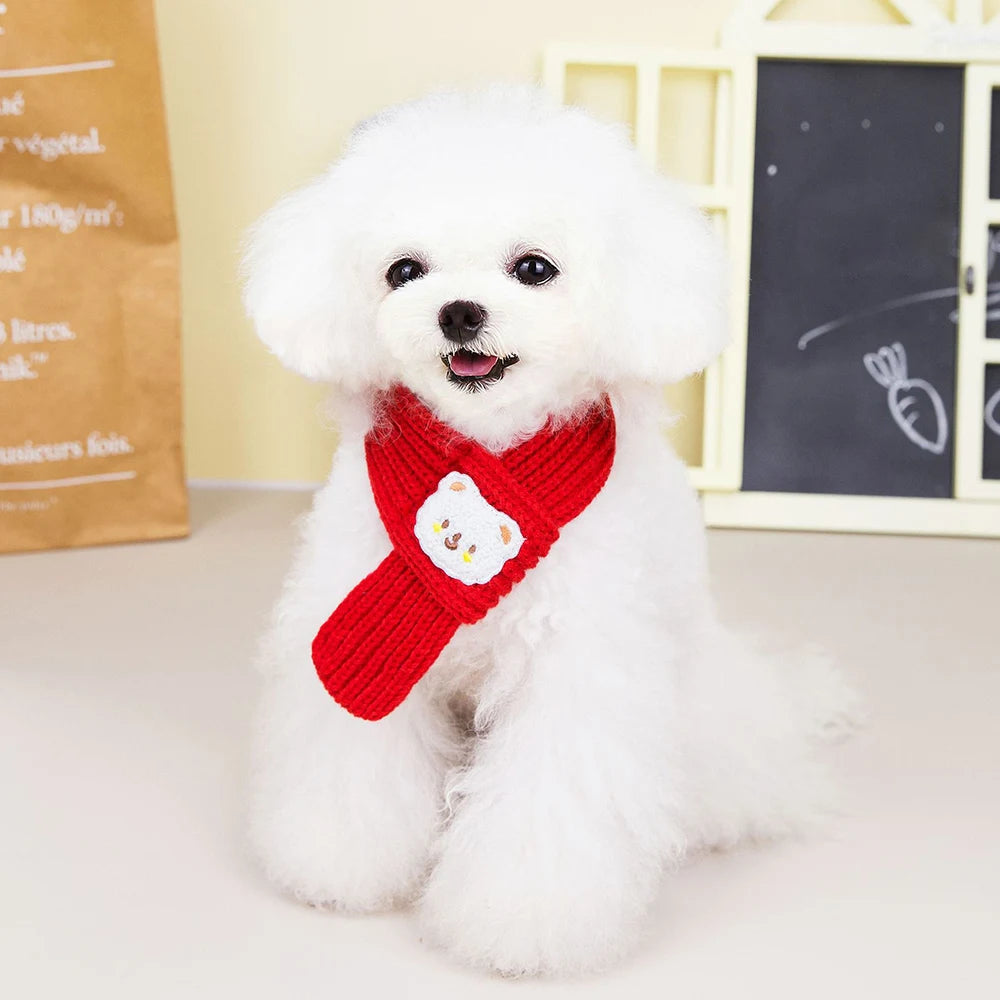 Puppy Accessories Pet Supplies Wool Puppy Scarves Pet Cat Scarves Keep Warm In Autumn Winter Pet Supplies Pet Scarves Product