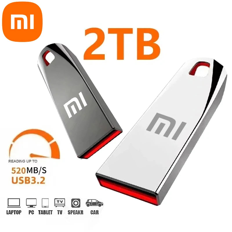 Xiaomi 2TB USB3.2 Flash Drive Super High Speed Data Transfer 1TB Large Capacity Ultra-Fast Portable Storage Sleek Durable U Disk