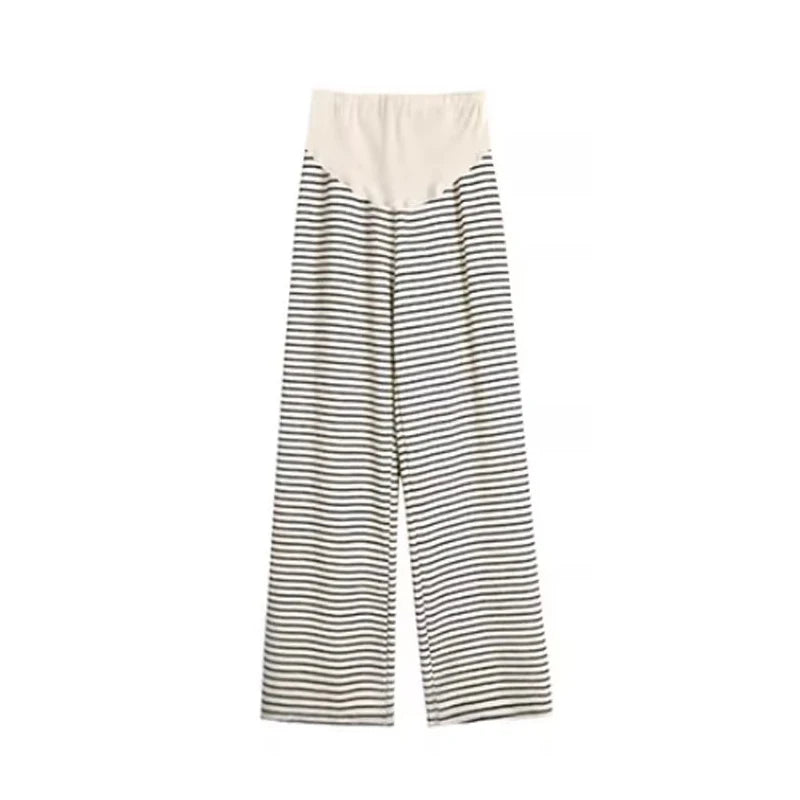 2025 Maternity Pants Home Clothes for Pregnant Women Leisure Belly Support Clothing Pregnancy Striped Trousers Woman Summer Kids
