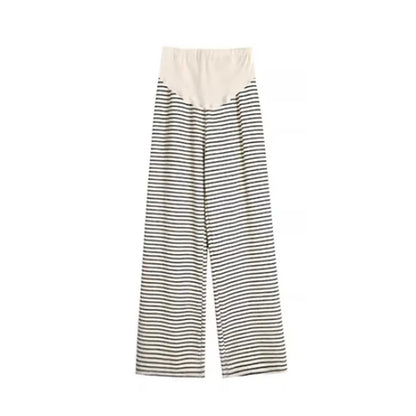 2025 Maternity Pants Home Clothes for Pregnant Women Leisure Belly Support Clothing Pregnancy Striped Trousers Woman Summer Kids
