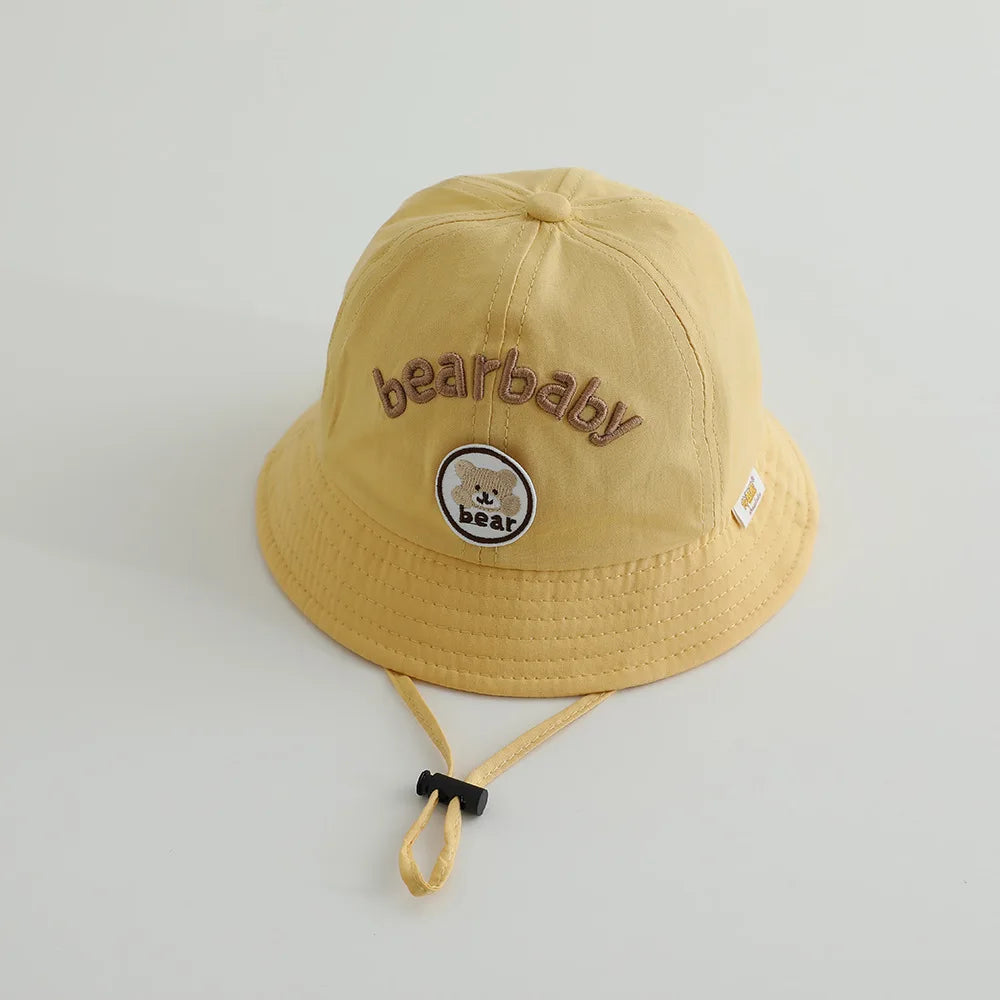 Cute Bear Baby Bucket Hats Korean Boy Girl Summer Uv Protection Fisherman Caps Kids Outdoor Sunshade Panama Basin Caps