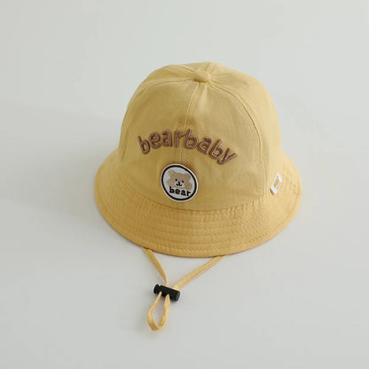 Cute Bear Baby Bucket Hats Korean Boy Girl Summer Uv Protection Fisherman Caps Kids Outdoor Sunshade Panama Basin Caps