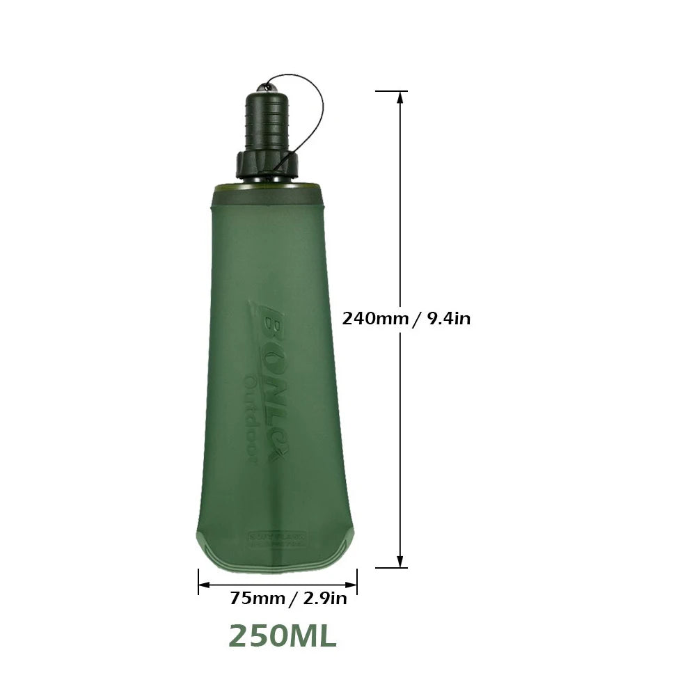 Water Bottle TPU Folding Soft Flask Sport Water Bottle Water Bag Collapsible Drink Water Bottle Water Bag Running Camping Hiking