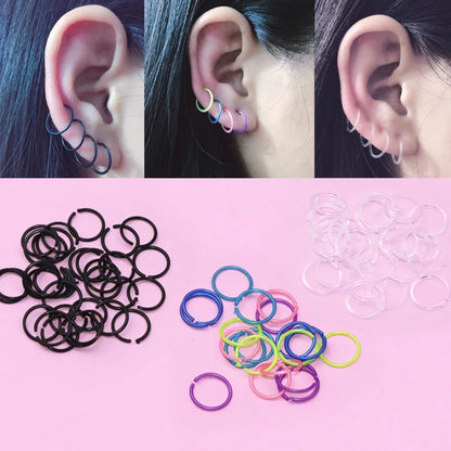 10 Pieces/set Women Vintage Transparent Ear Needle Mini Invisible Earring Small Ear Ring Earring Jewelry