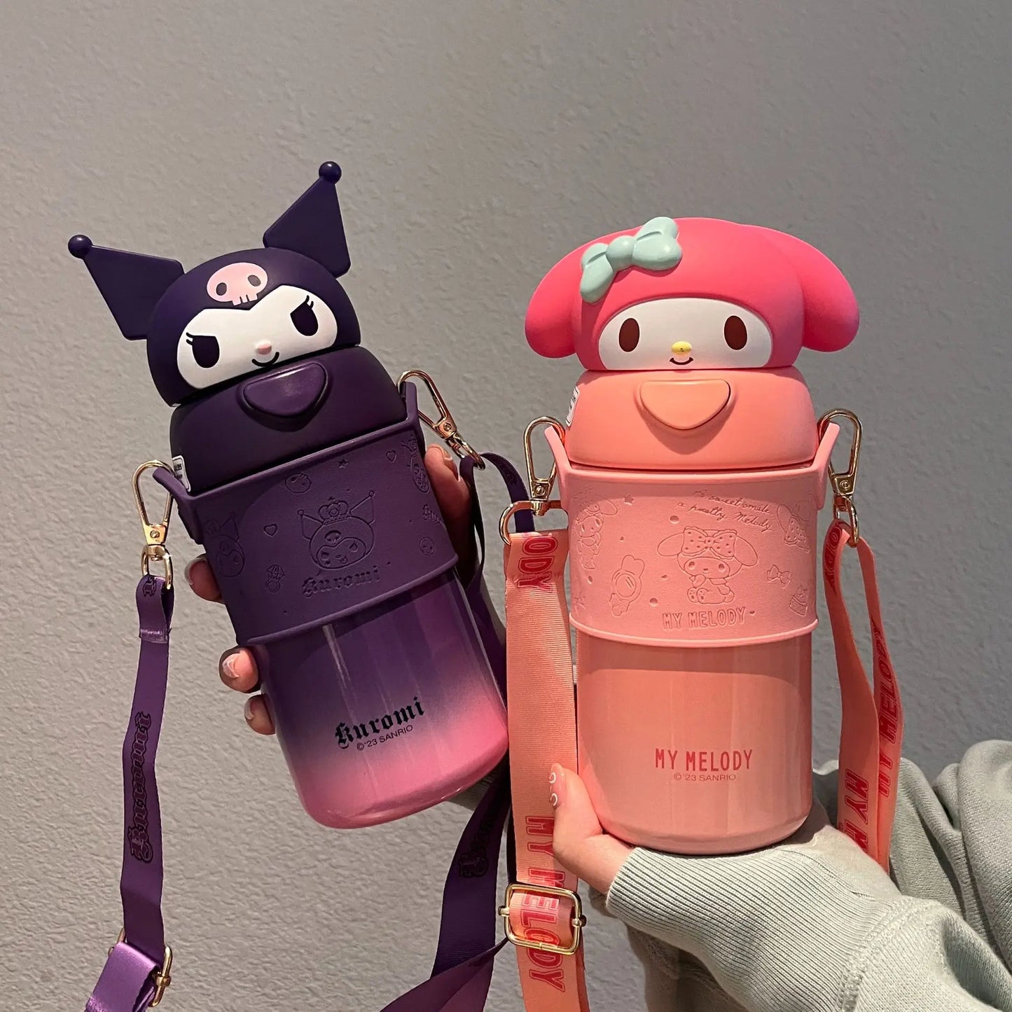 560ml Sanrio Kuromi Stainless Steel 316 Thermos Kawaii Hello Kitty Cinnamoroll Melody Kids Vacuum Flask Water Bottle Tumbler