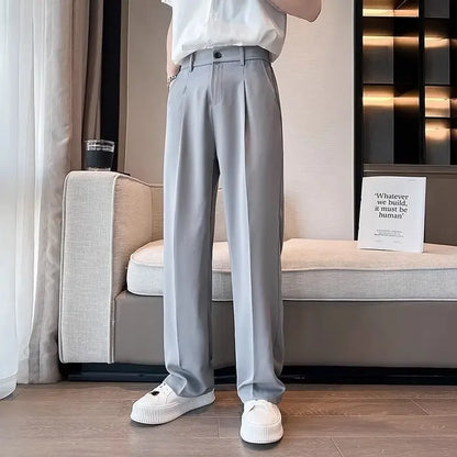 Office Social Tailoring Work Black Male Suit Trousers Business Men's Summer Pants Elegant 2024 Thin Casual Fabric Slacks Wear Up
