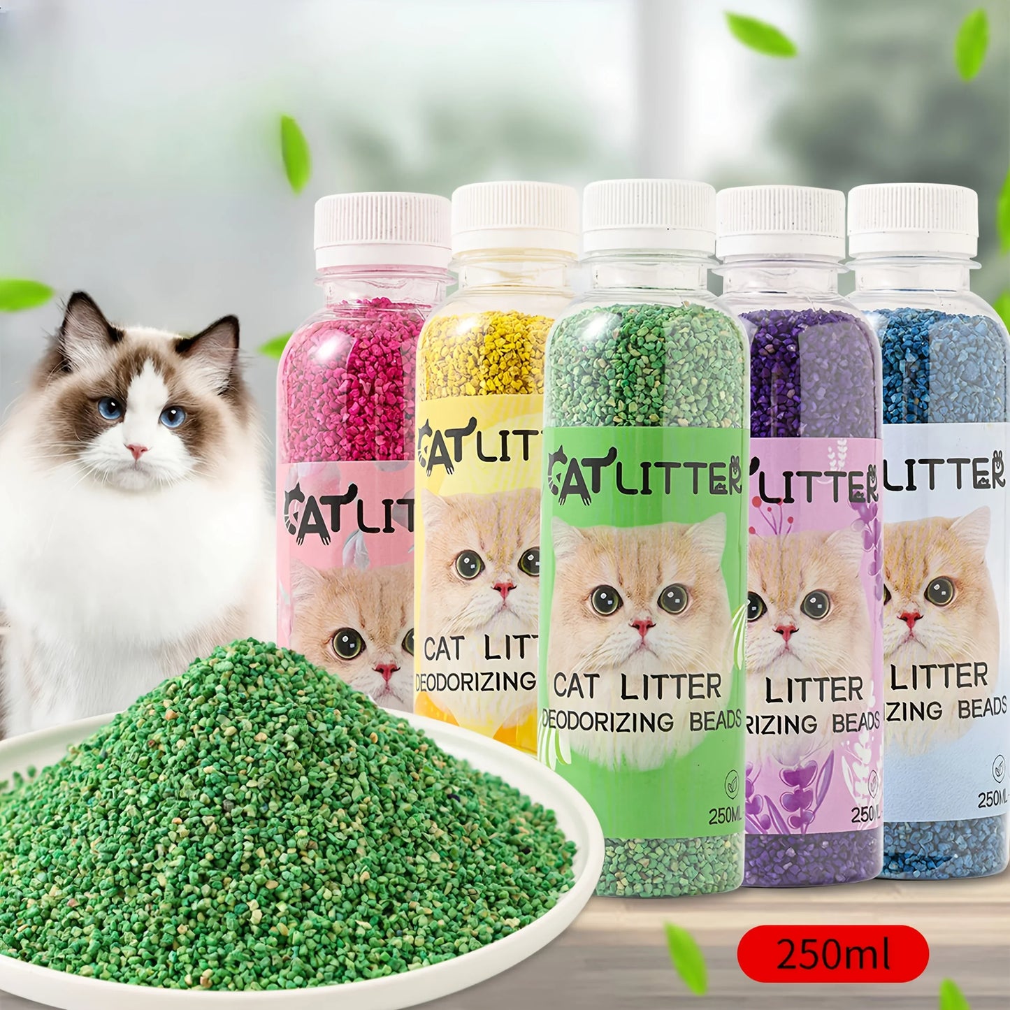 Litter Deodorant Beads 5 Aromas Quick Absorb Deodorizer for Kitty Toilet Granules Long Lasting Freshness Pet Cleaning Products
