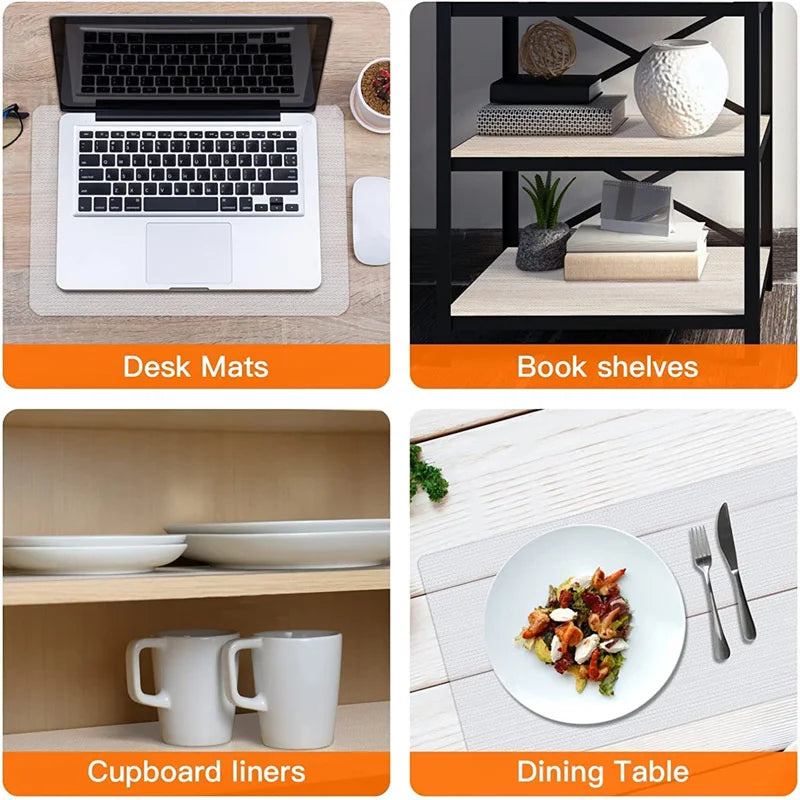Reusable Drawer Liners Washable Dustproof and Non-slip Placemats Kitchen Cabinet Mats Refrigerator Non-slip Liners Shelf Paper