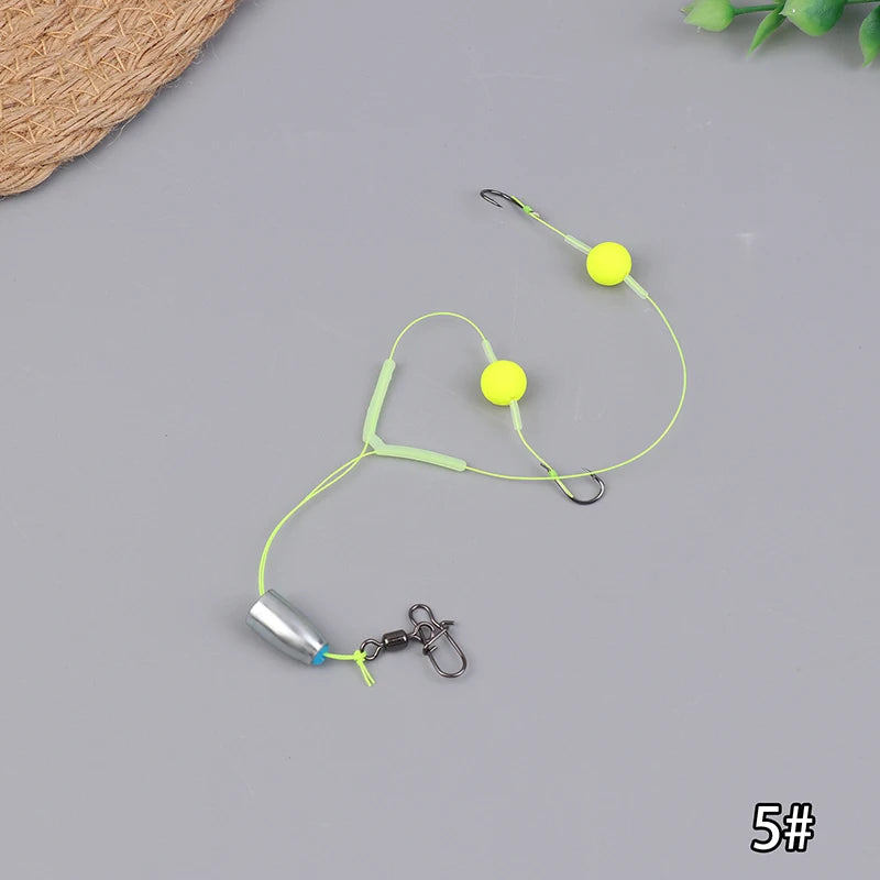 〔Far〕Double Hook Fishing Hair Rigs Hook Reverse Bottom Line Suspension Carp Fishing Hook Ready Made Anti Bottom Carp Rigs