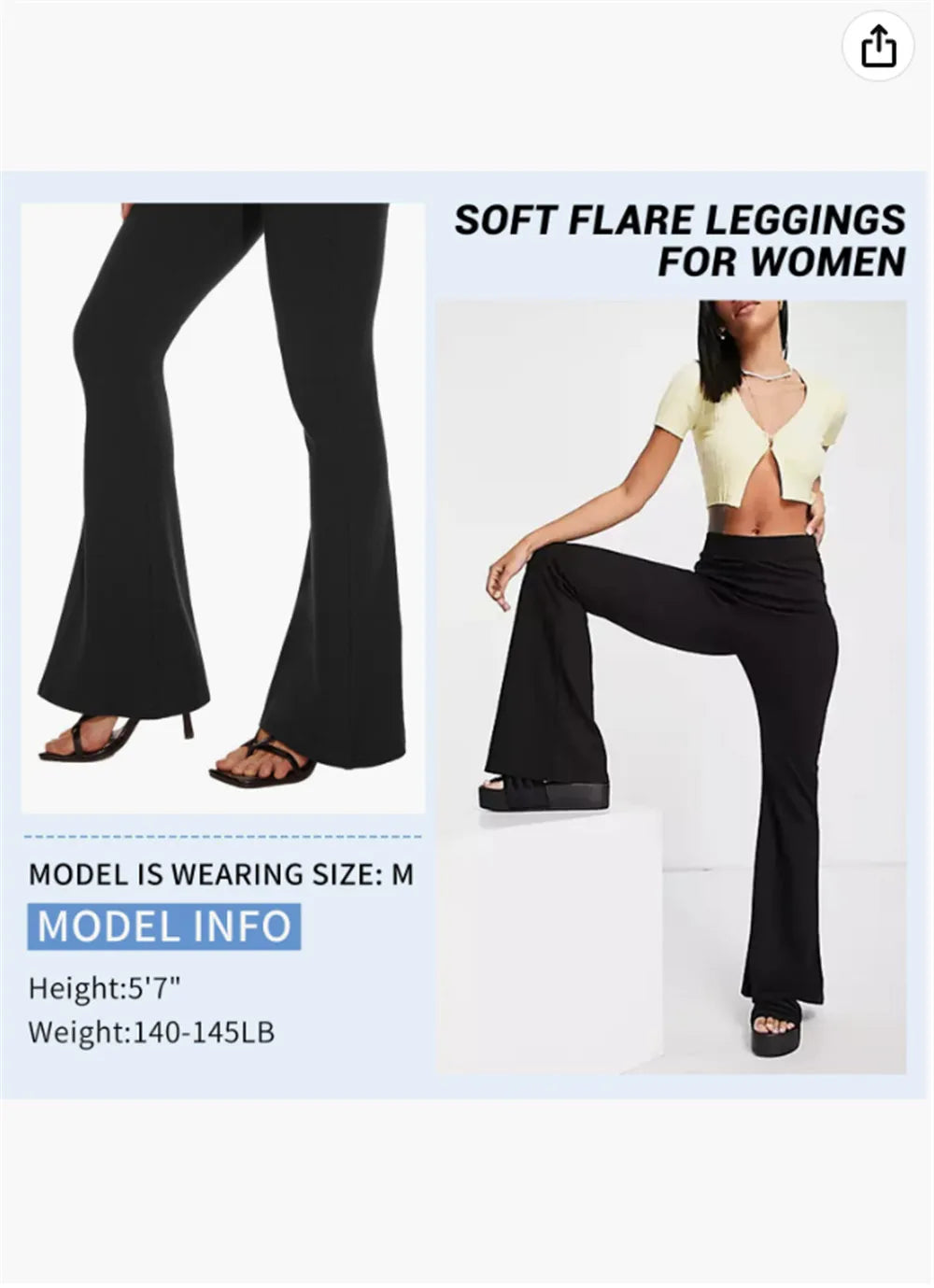Long Tall Girl High Women Black Flare Pants Leggings Yoga  Soft High Waist Bootcut Comfortable 180cm Palazzo Pants Bell Bottom