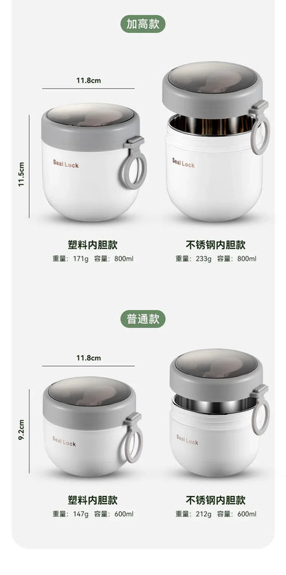 Portable Breakfast Cup With Lid and Spoon Multifunction Oatmeal Cup Cereal Nut Yogurt Mug Snack Cups Small lunch box soup bowl