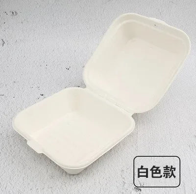 50Pcs Disposable Lunch Box Eco-Friendly Bento Box Bakery Container Fruit Hamburger Cake Meal Prep Packaging Food Container