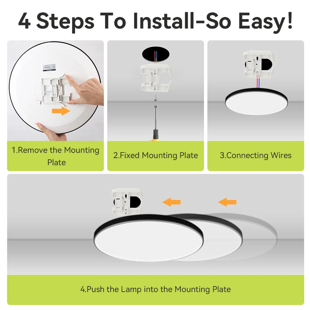 Smart Led Ceiling Light with Remote Control 3 Colors Dimmable Ceiling Lights Ultrathin Panel Lamps Bedroom Kitchen Ceiling Lamp