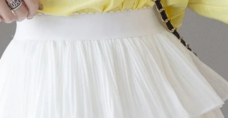 Skirts for Women Pleat Chiffon Womens Skirt Dots Clothing Mini Pleated Ruffle Short White Modest Aesthetic Harajuku A Line Cheap