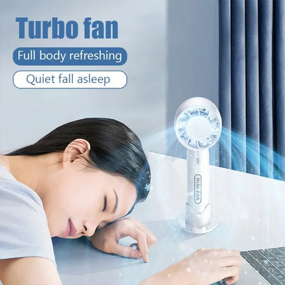 Portable Handheld Fan - 3-Speed Mini Turbo Fan, Folding & Lightweight for Students, Travelers & Office/Outdoor Cooling