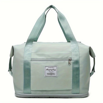 5 Ways to Carry Travel Bags, Expandable Sports Tote Fitness Bags, Travel Luggage Totes, Weekend Overnight Bags with Wet Pockets