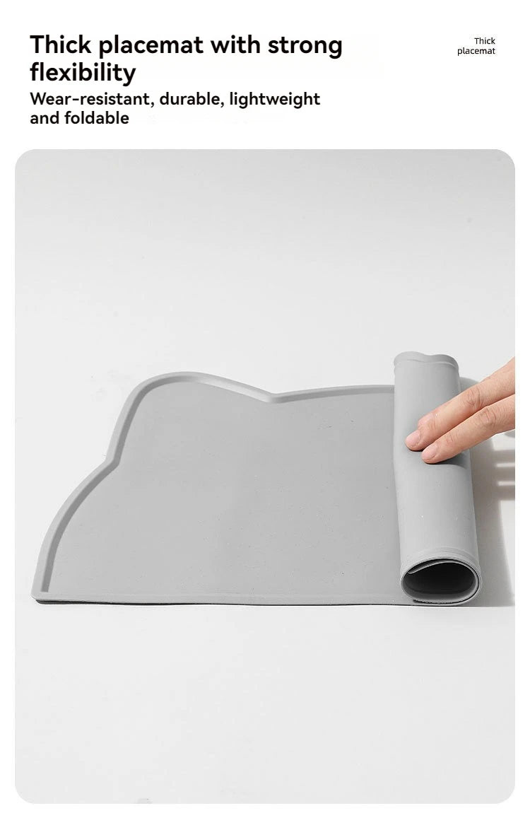 Pet Silicone food Mat Portable heat insulation Waterproof Non-Slip Feeding Mat Slow feeder Bowl Pad Cushion Cat Dog Pet supplies