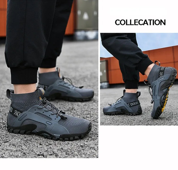 Men's Breathable Shoes Outdoor Non Slip Elastic Band Camping Shoes for Couples Athleisure Men's Shoes
